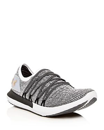 Shop Under Armour Men's Speedform Slingshot Knit Lace Up Sneakers In White