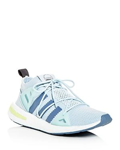 Shop Adidas Originals Women's Arkyn Knit Lace Up Sneakers In Blue Tint/gray