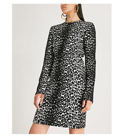 Shop Givenchy Leopard-pattern Stretch-knit Mini Dress In Leopard Black