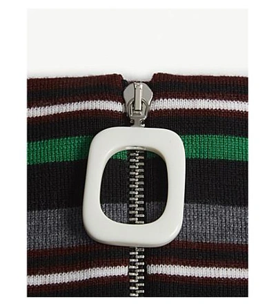 Shop Jw Anderson Striped Merino Wool Neckband In Mid Grey Melange