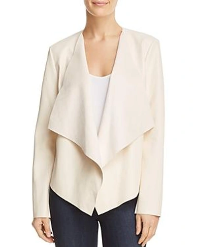 Shop Bagatelle Draped Faux Leather Jacket In Cream
