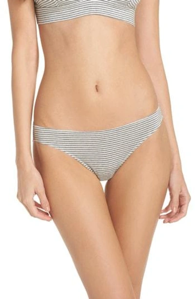Shop Madewell Jersey Bikini In Heather Granite/ White Stripe