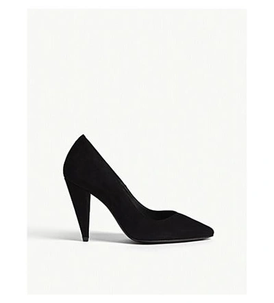 Shop Maje Floro Suede Courts In Black 210
