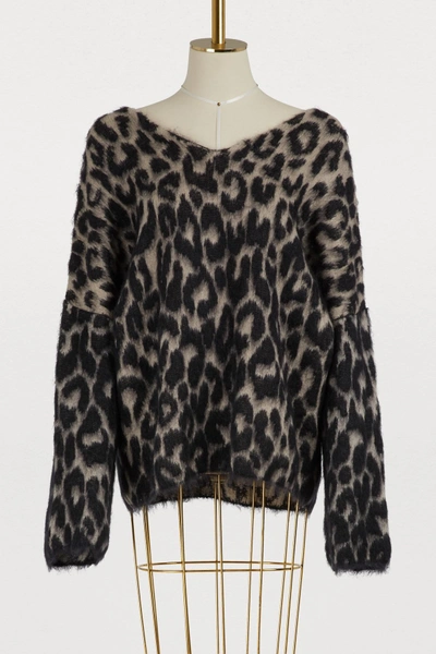 Shop Stella Mccartney V Neck Sweater In 8490 - Bone/black