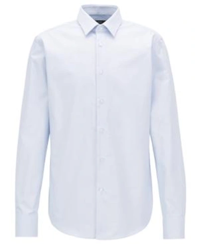Shop Hugo Boss Boss Men's Regular/classic-fit Cotton Shirt In Light/pastel Blue