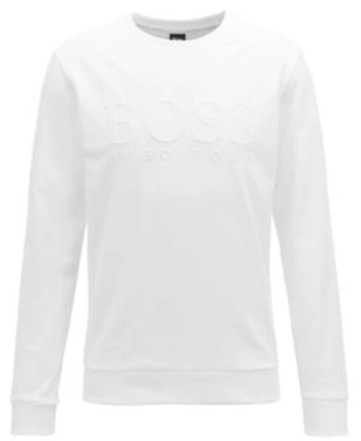 Shop Hugo Boss Boss Men's French Terry Cotton Sweatshirt In White