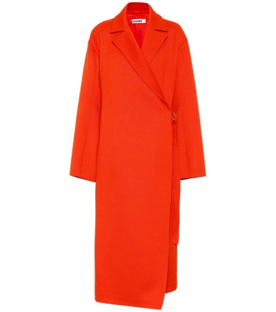 Shop Jil Sander Wool-blend Coat In Red