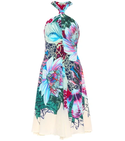 Shop Roberto Cavalli Printed Silk Dress In Multicoloured