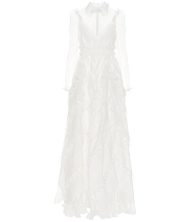 Shop Valentino Ruffled Silk Gown In Female