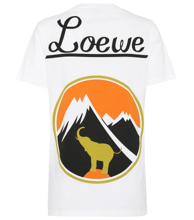 Shop Loewe Printed Cotton T-shirt In White