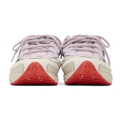Shop Raf Simons White And Purple Adidas Originals Edition Rs Replicant Ozweego Sneakers In Brn Brn Wht