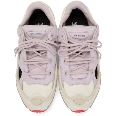 Shop Raf Simons White And Purple Adidas Originals Edition Rs Replicant Ozweego Sneakers In Brn Brn Wht