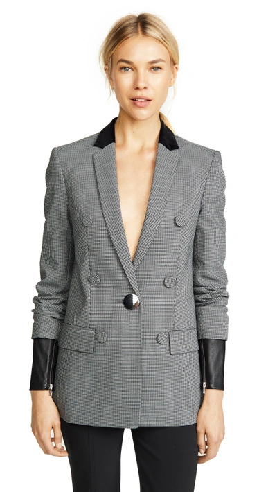 Shop Alexander Wang Double Breasted Blazer In Grey Multi
