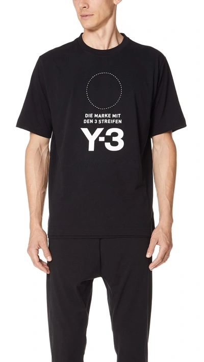 Shop Y-3 M Stacked Logo Tee In Black/core White