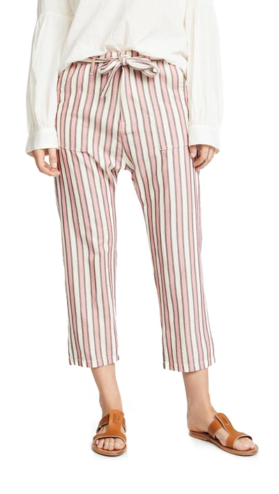 Shop The Great The Convertible Trousers In Pink Taffy Stripe