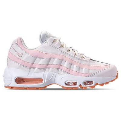 Nike Women's Air Max 95 Casual Shoes, White In Pink | ModeSens
