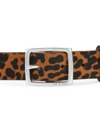 Shop Rag & Bone Leopard Calf Hair Boyfriend Belt In Tan Leopard