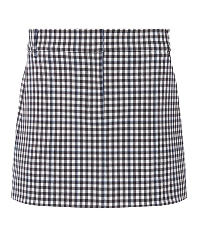 Shop Tibi Gingham Mini Skirt Black/white