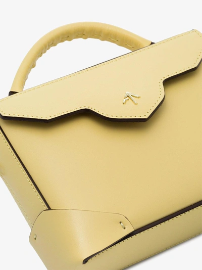 Shop Manu Atelier Yellow Bold Micro Leather Crossbody Bag In Yellow/orange