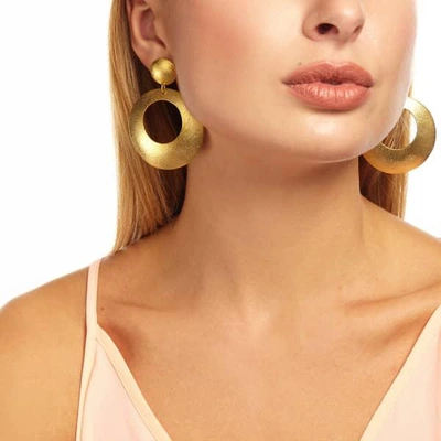 Shop Ottoman Hands Gold Statement Double Drop Earrings