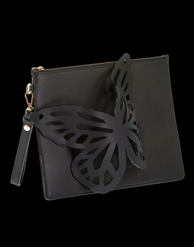 Shop Sophia Webster Flossy Butterfly Pouchette In Black