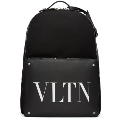 Shop Valentino Black  Garavani 'vltn' Backpack In 0ni Black