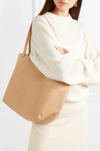 Shop The Row Park Textured-leather Tote In Beige