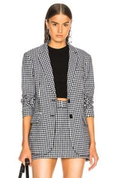 Shop Tibi Gingham Suiting Men's Blazer In Black,checkered & Plaid