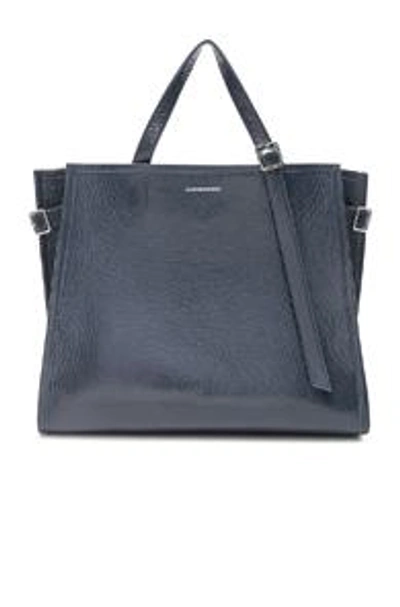 Shop Calvin Klein 205w39nyc East West Side Strap Tote In Blue Grey In Gray