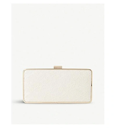 Shop Lk Bennett White Retro X Jenny Packham Nora Lace Leather Clutch Bag In Whi-ivory