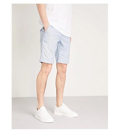 Shop Ted Baker Gatman Regular-fit Cotton-blend Shorts In Blue