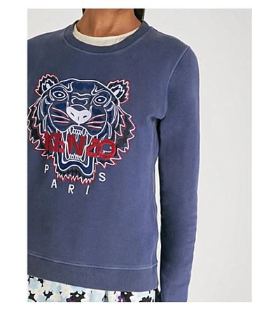 Shop Kenzo Tiger Cotton-jersey Sweatshirt In Ink