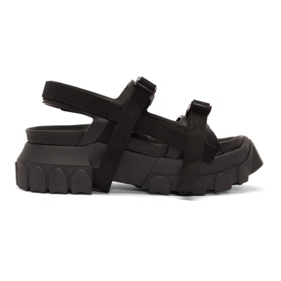 Shop Rick Owens Black Hiking Sandals In 99 Blk/blk