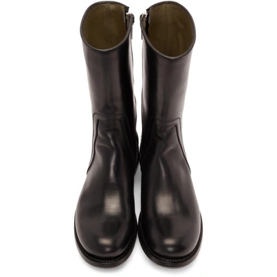 Shop Rick Owens Black Cop Zip Boots In 09 Black