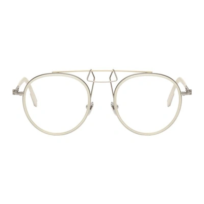 Calvin Klein 205w39nyc White Round Clip Glasses In 741 Milkypa | ModeSens