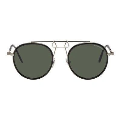 Shop Calvin Klein 205w39nyc Black Round Clip Bridge Sunglasses