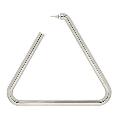 Shop Balenciaga Silver Triangle Earring In 0926 Pallad