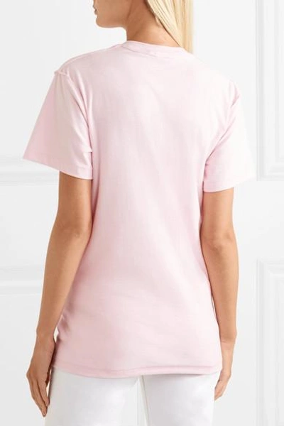 Shop Blouse Heaven Embroidered Cotton-jersey T-shirt In Pink