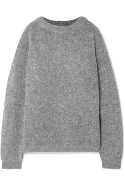 Shop Acne Studios Dramatic Oversized Knitted Sweater In Gray