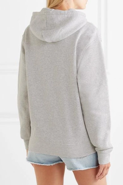Shop Blouse Heaven Embroidered Cotton-jersey Hoodie In Gray
