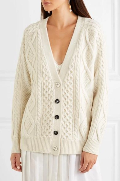 Shop 3.1 Phillip Lim / フィリップ リム Cable-knit Wool Cardigan In Ivory