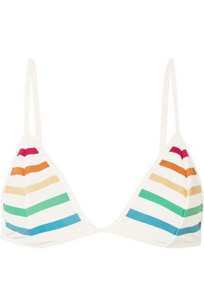 Shop Tm Rio Laranjeiras Striped Bikini Top In White