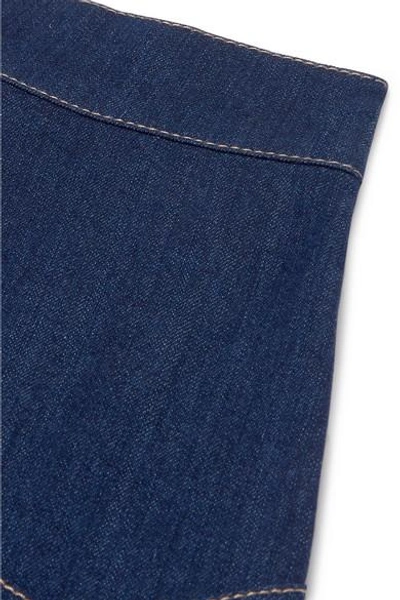 Shop Paper London Kelly Cropped High-rise Wide-leg Jeans In Dark Denim