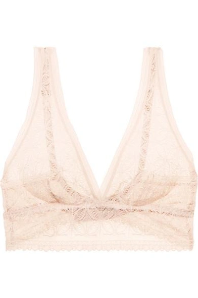 Shop Else Chloe Stretch-lace Soft-cup Bra In Pastel Pink