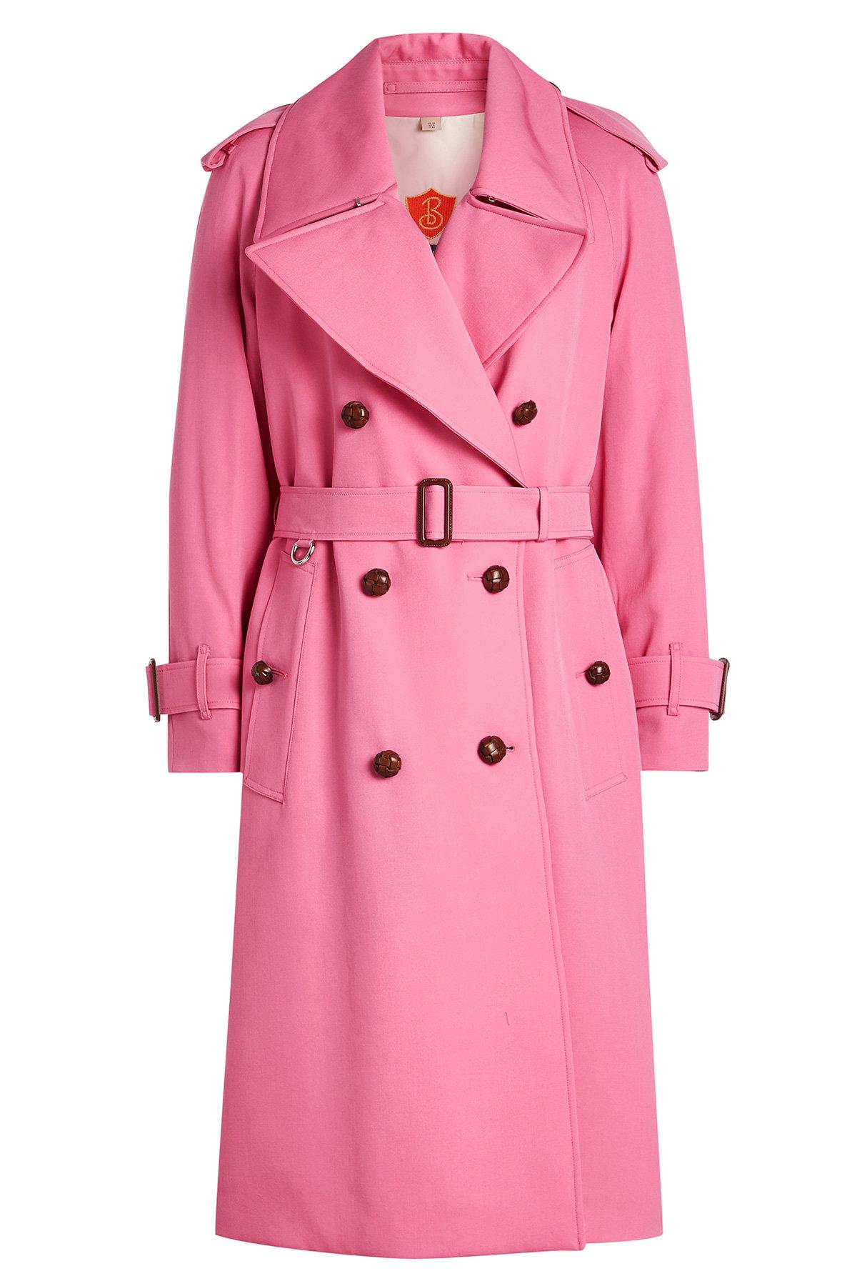Burberry Oversized Lapel Wool Gabardine Trench Coat In Pink | ModeSens