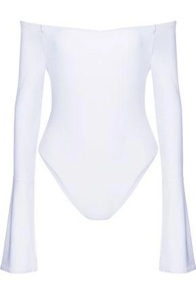 Shop Alix Woman Baxter Off-the-shoulder Stretch-jersey Bodysuit White