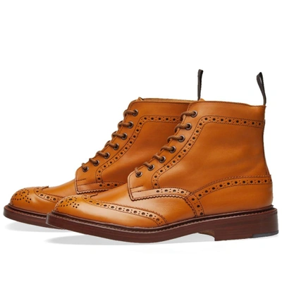 Shop Tricker's Stow Brogue Derby Boot In Brown