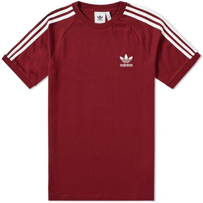 Originals 3 Stripes T Shirt Burgundy | ModeSens