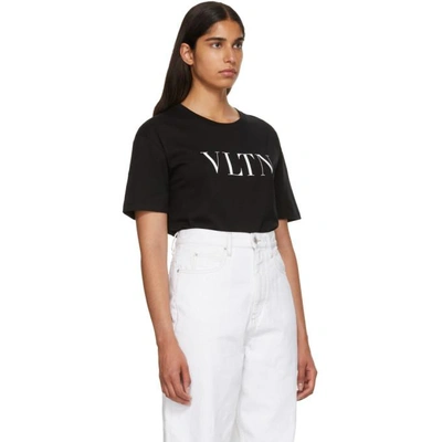 Shop Valentino Black Vltn T-shirt In 0no Bl/wh