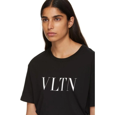 Shop Valentino Black Vltn T-shirt In 0no Bl/wh